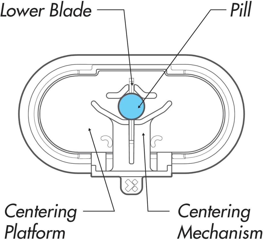 EQUADOSE Pill Cutter, Professional Medical Pill Splitter for Large, Small, and Tiny Pills, Double Stainless Steel Blades & Centering Device, Ideal for Cutting Tablets, Vitamins in Half or Quarter