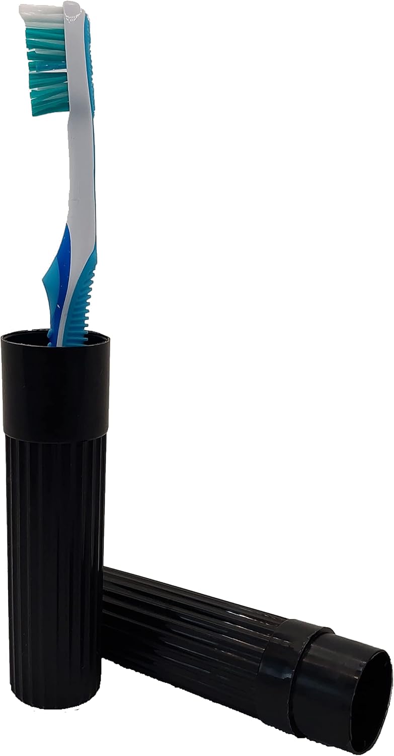 Toothbrush Holder (Black) - Made in The USA. W/Ventilation Holes.