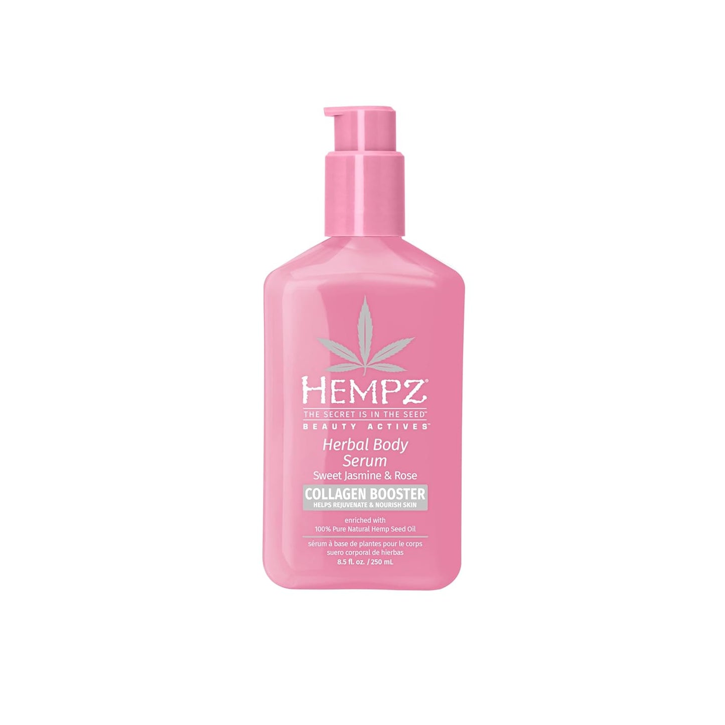 Hempz Sweet Jasmine & Rose Body Serum with Collagen Booster, Light weight, Fast Absorbing Cream Gel, 8.5 fl.oz.