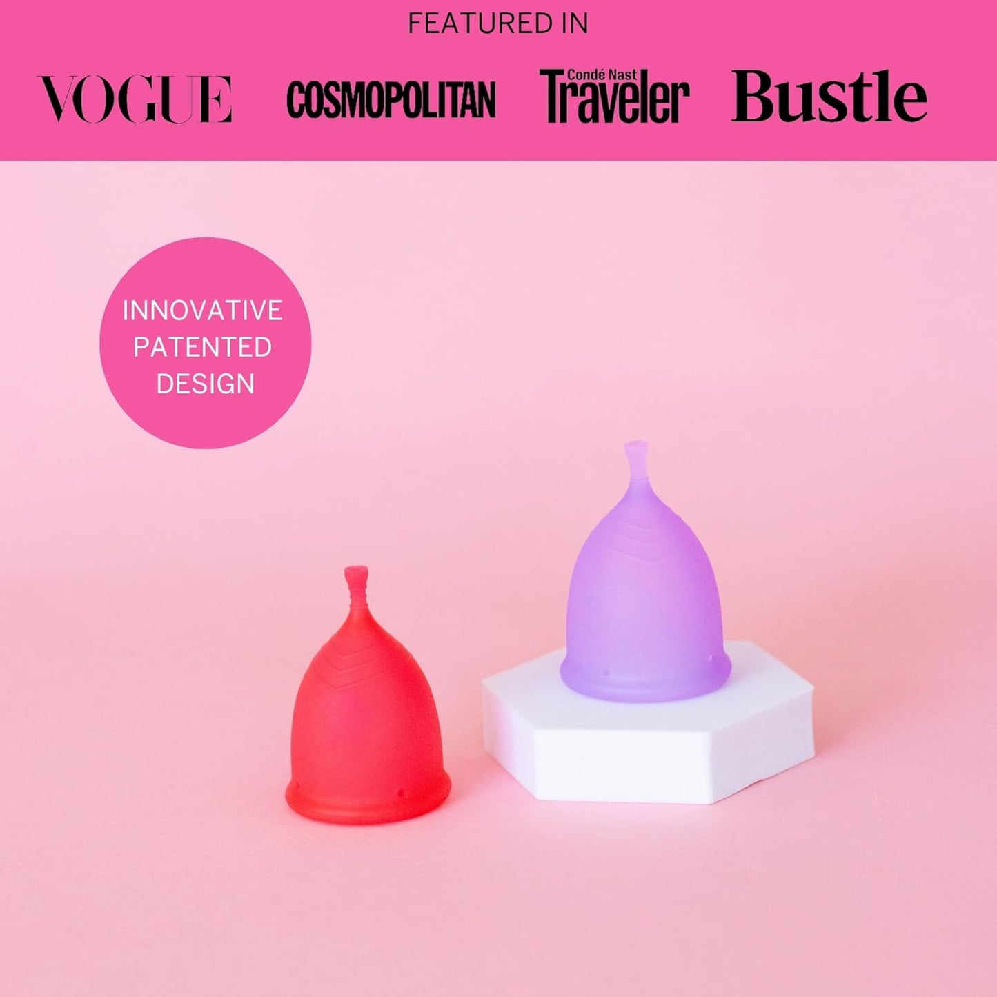 Pixie Menstrual Cup - No Metals or Toxins - Ranked 1 for The Most Soft Reusable Period Cup - Wear 12 Hours - 100% Medical-Grade Silicone - Tampon Alternative (Light Pink, Extra Small)