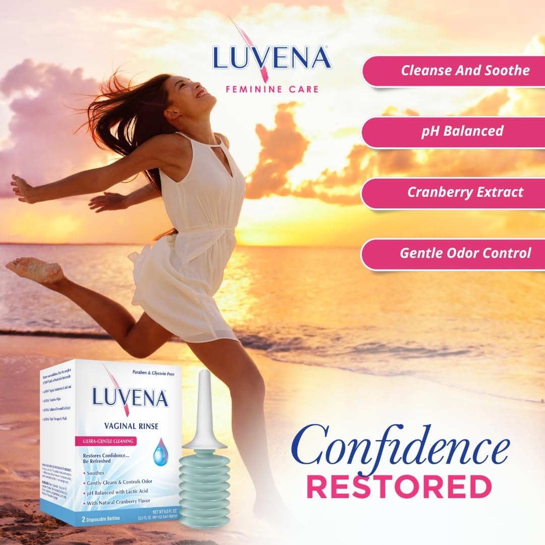Luvena Daily Personal Feminine Rinse - Ultra Gentle Wash to Maintain Freshness & Resist Odor - pH Balanced, Paraben Free - Soothing (2 Pack, 3oz Bottles)