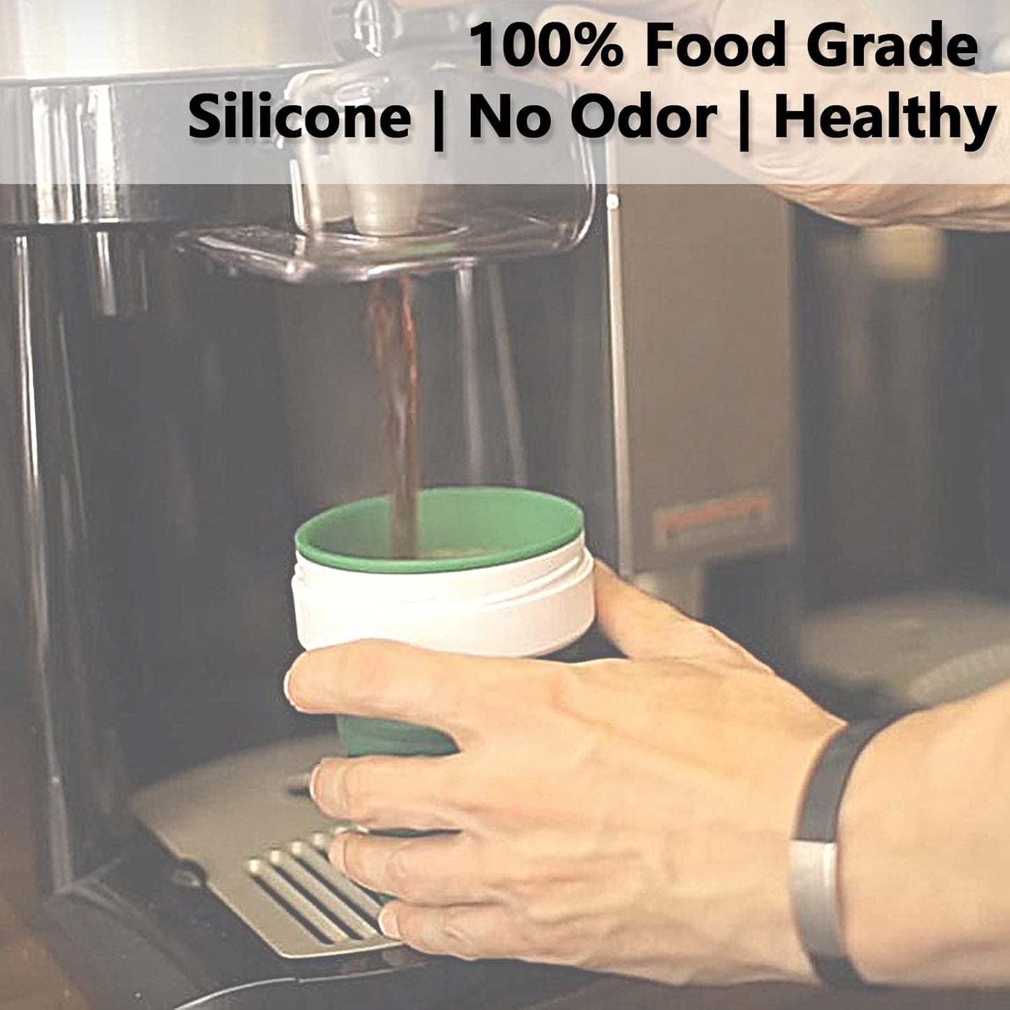 Litoexpe 2 Pack Silicone Collapsible Travel Cup Portable Folding Camping Cup Sets with Lids, Pink & Orange