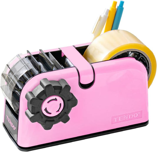 [TENDO°] Multi-Section Tape Dispenser ZO-508: Innovative Cutter for Custom Tape Width (Pink)