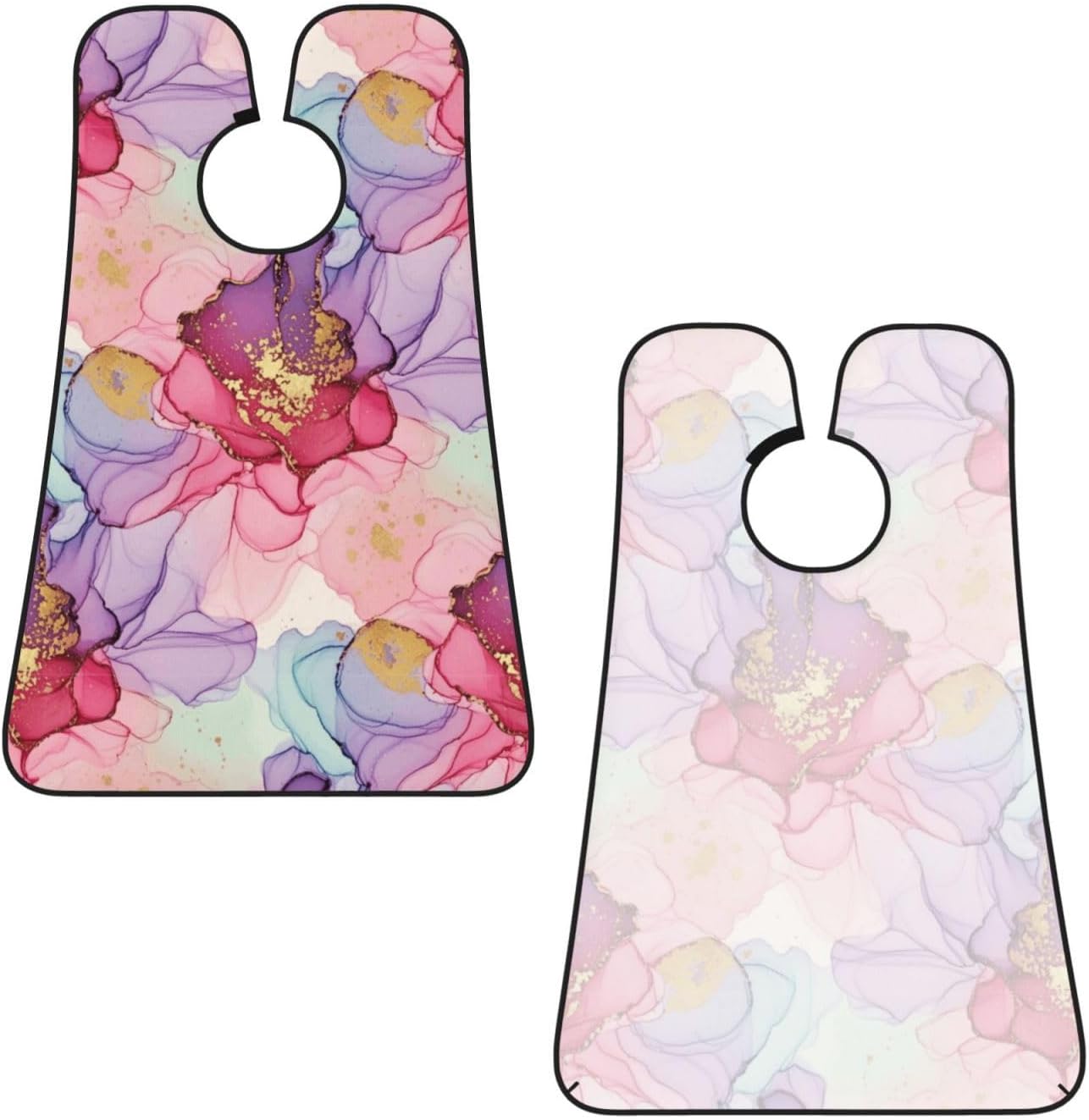 Non-Stick Beard Bib for Shaving, Pink Gold Marble Ink Art Painting Watercolor Shave Bib, Waterproof Hair Catcher with Suction Cups, Grooming Apron Men Husband