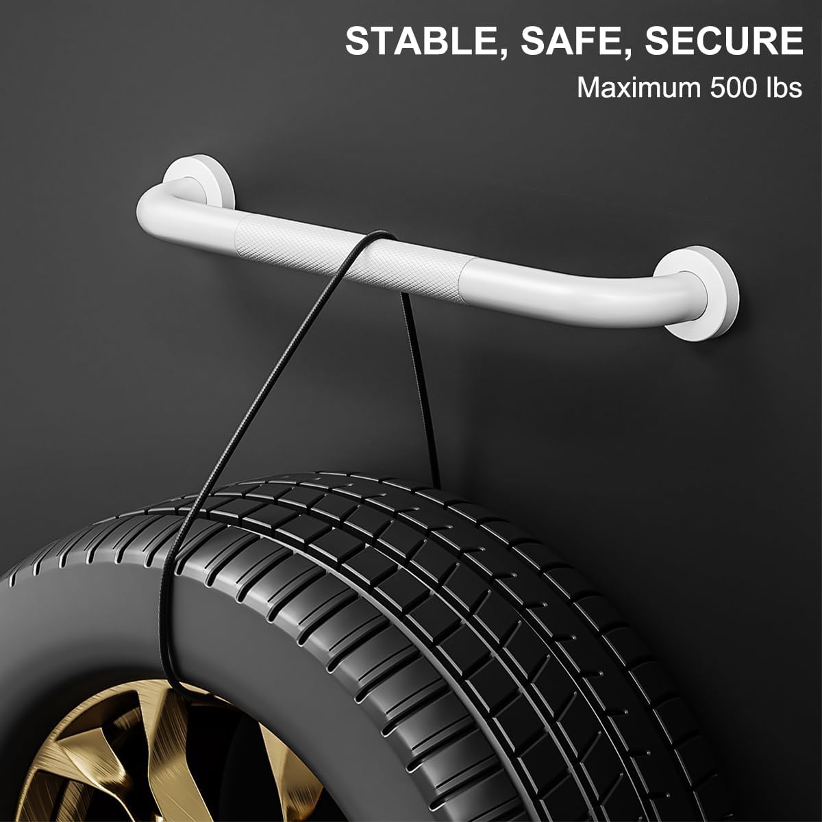 FANHAO 2 Pack Grab Bars for Bathtubs and Showers, 16 Inch Anti Slip Shower Grab Bars Stainless Steel Shower Handle Toilet Handicap Elderly Senior Assist Bathroom Safety Bars (White)