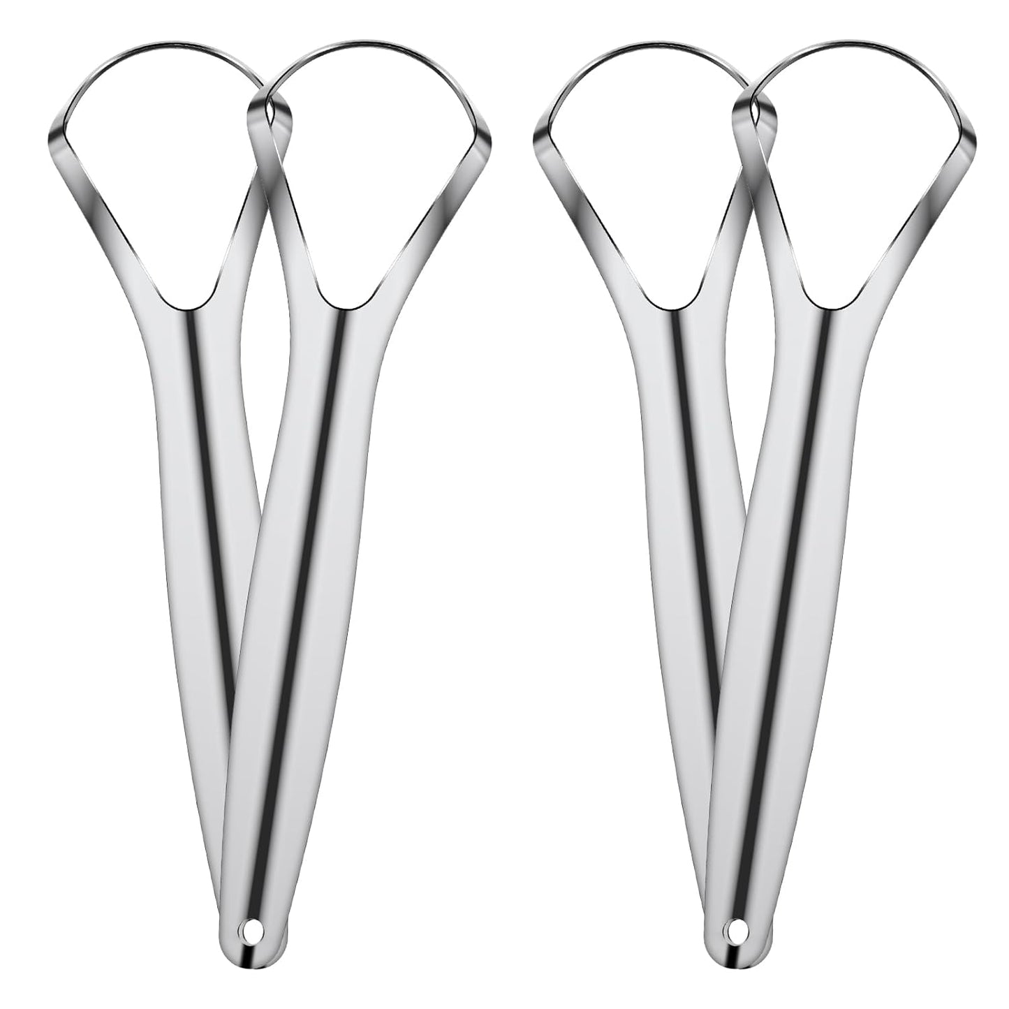 4 Pcs Tongue Scraper Stainless Steel Tongue Cleaners Wide Head Tongue Cleaner Tool Reduce Bad Breath Tongue Scraper for Fresh Breath