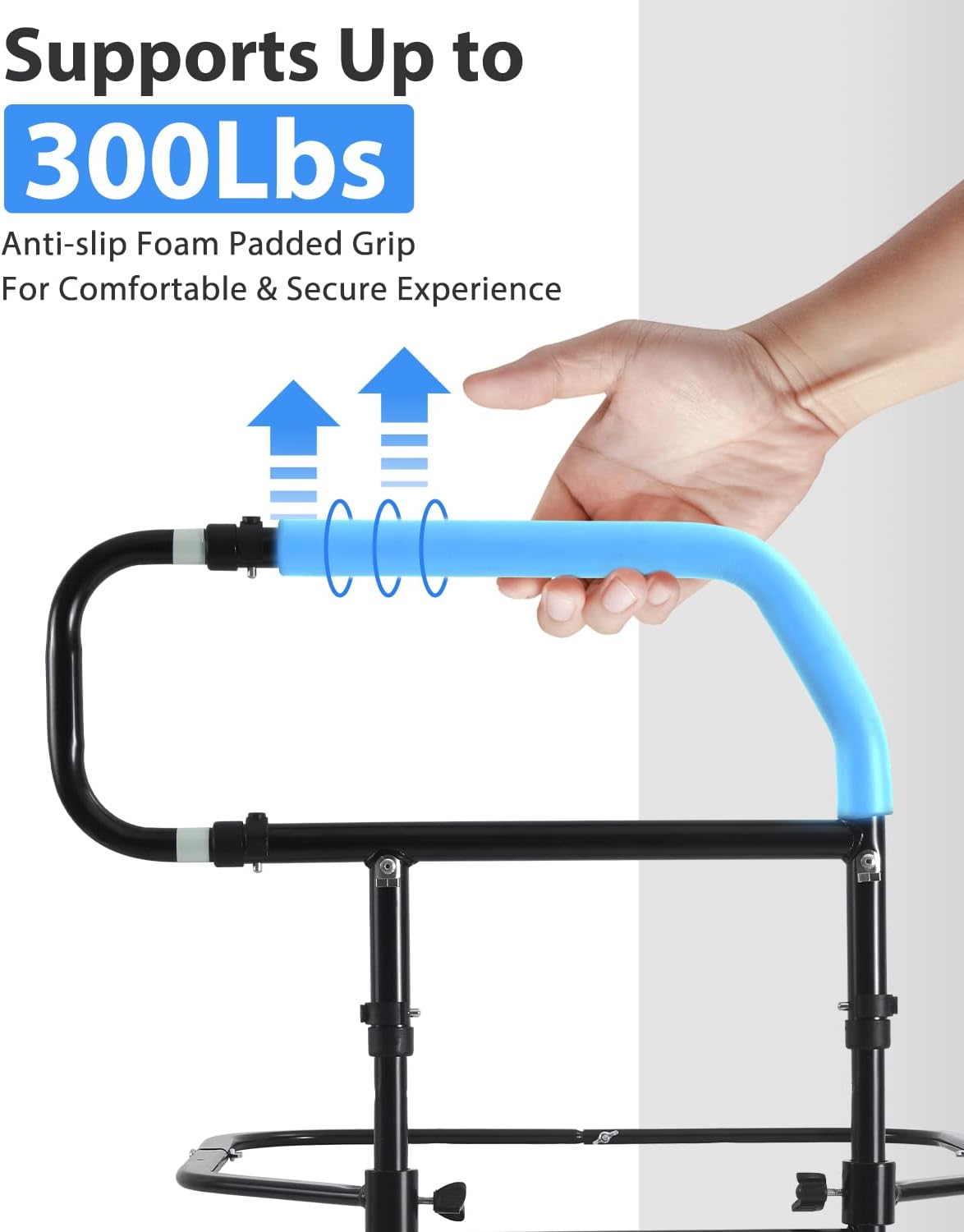 Sangohe Bed Rail for Elderly, Bed Assist Grab Bar Handle with Storage Pocket, Safety Bed Rails for Elderly Adults Getting in & Out of Bed at Home and Dorm - Fit King, Queen, Full, Twin