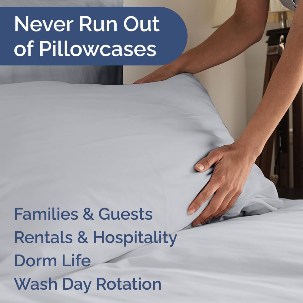 Queen Pillow Cases Set of 6 - Ultra Soft Hotel Quality Pillowcase Covers - Comfy, Cozy & Wrinkle Free - Shrink, Stain & Fade Resistant - Machine Washable Pillow Protectors - 6 Piece Set - Steel Blue