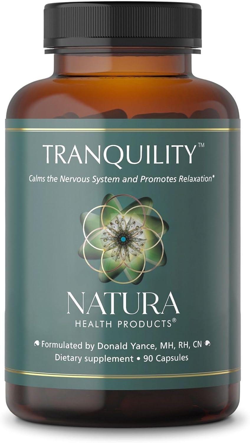 Natura Health Products Tranquility Supplement - Supports Relaxation - Featuring L-Theanine, Lemon Balm, Saffron, Kava, Skullcap, Lavender and Passion Flower (90 Capsules)