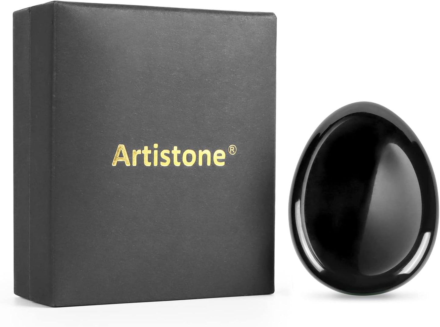 Artistone Black Obsidian Crystal Chakra Thumb Worry Stone Teardrop Reiki Healing Stone Pocket Palm Stones for Anxiety Stress Relief Meditation Therapy Geometry Home Decor