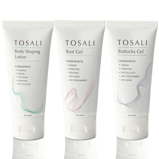 Skin Firming & Skincare Set – Buttocks Gel, Breast Firming Cream & Body Lotion – Anti-Aging, Hydrating, Stretch Marks & Cellulite Care with Caffeine & Aloe Vera