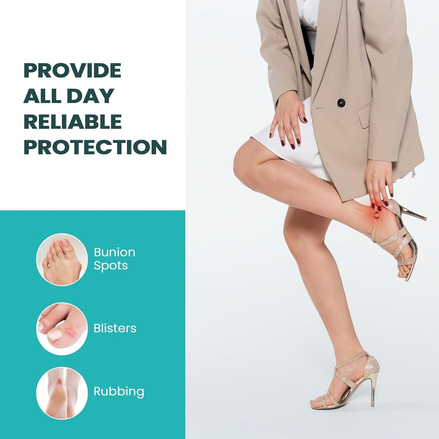 Blister Pads - 28 ct Water Resistant Hydrocolloid Bandages for Foot, Toe, Heel - Gel Cushions for Prevention & Recovery, Toe Pack