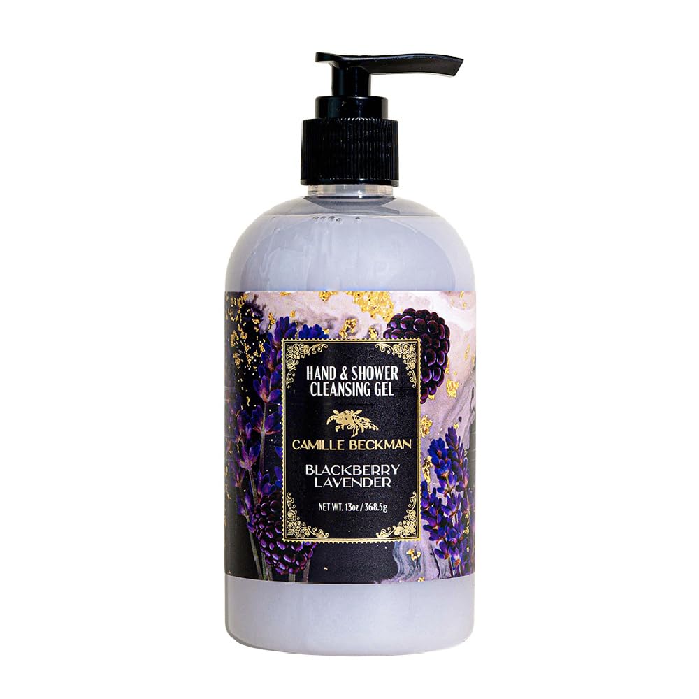 Camille Beckman Hand and Shower Cleansing Gel, Blackberry Lavender, 13 Ounce