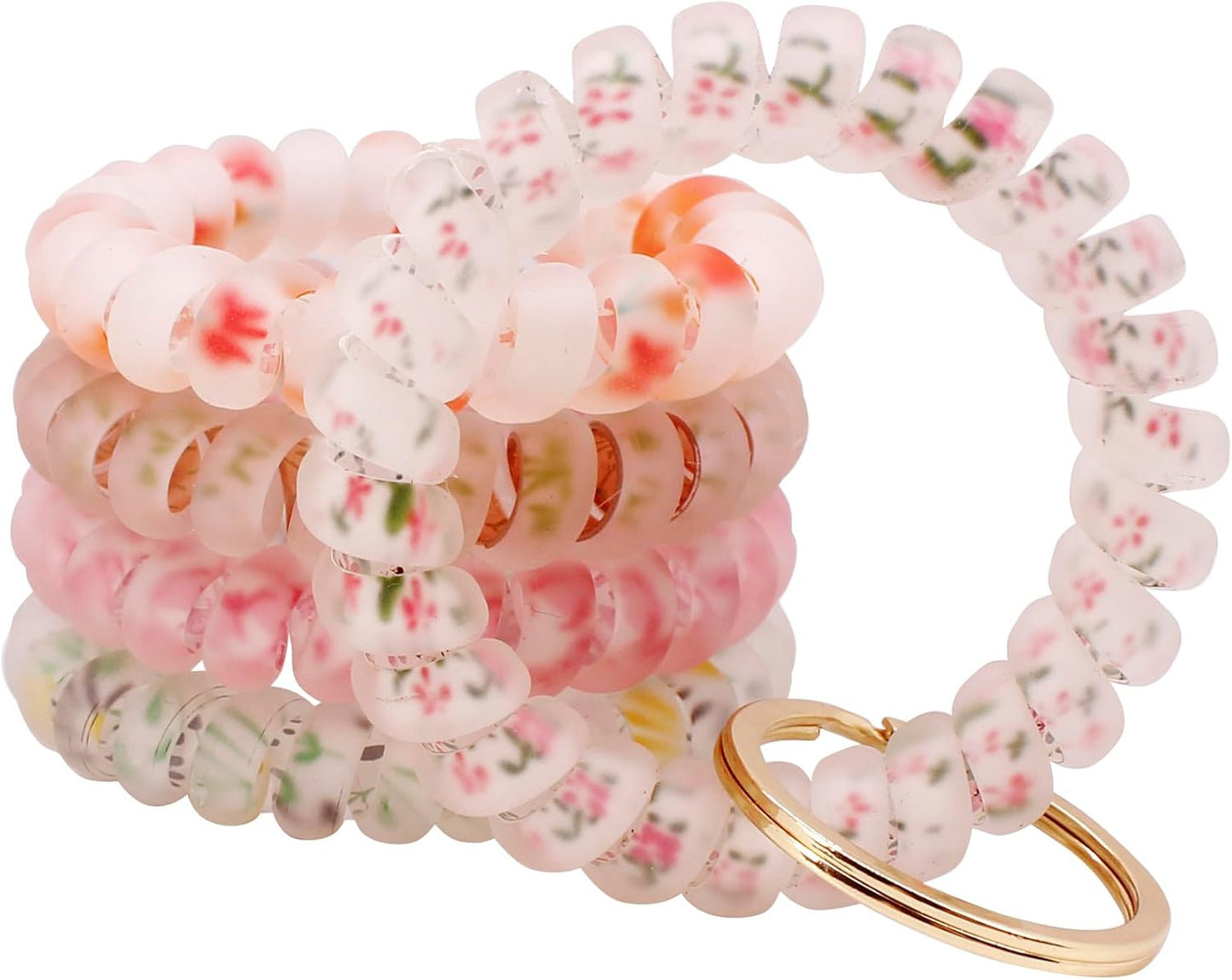 BIHRTC 6pcs Spring Flexible Spiral Wrist Coil Wrist Key Holder Plastic Stretchable Wristband Wristlet Keychain Wrist Band Key Ring Key Chain for Sauna Gym Pool ID Badge and Outdoor Sports