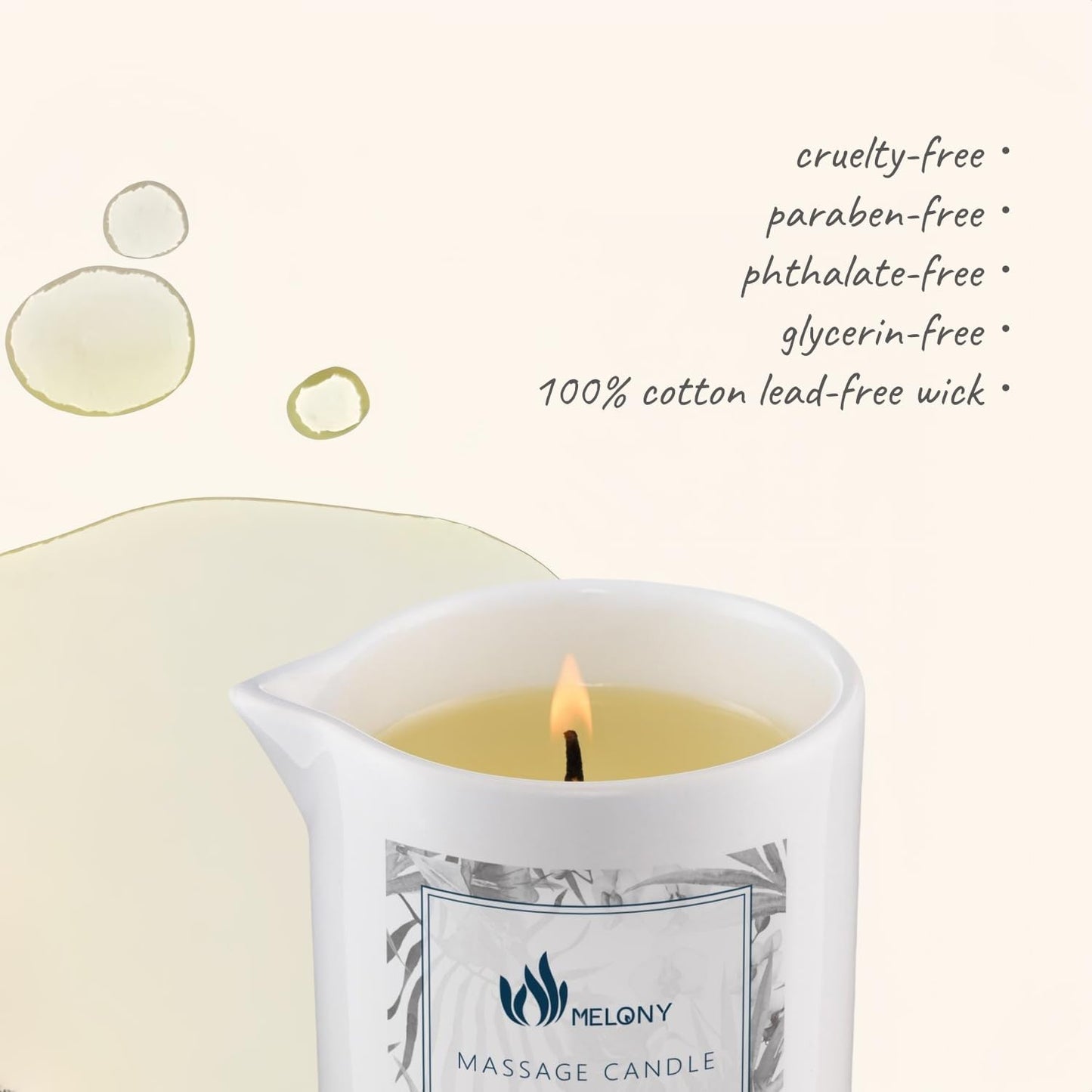 MELONY Massage Candle Oil, Moisturizing, Body Oil Candle, Natural Soybeans, 8.1 oz, Bamboo Orchid