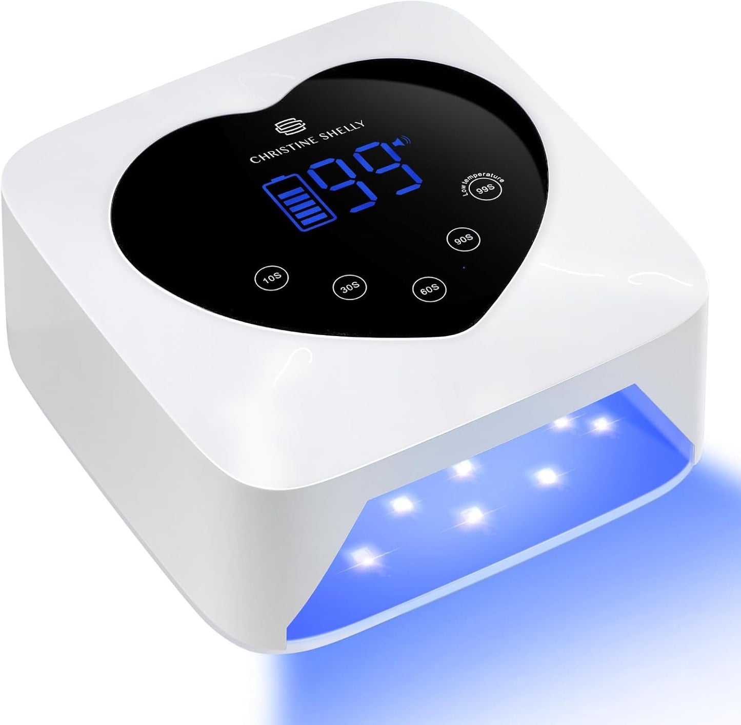 UV Light for Gel Nails, 72W Rechargeable Wireless Nail Lamp Gel Polish Light with 5 Timer Setting Professional Quick Dry Curing Lamp with Display Auto Sensor for Salon & Home, White