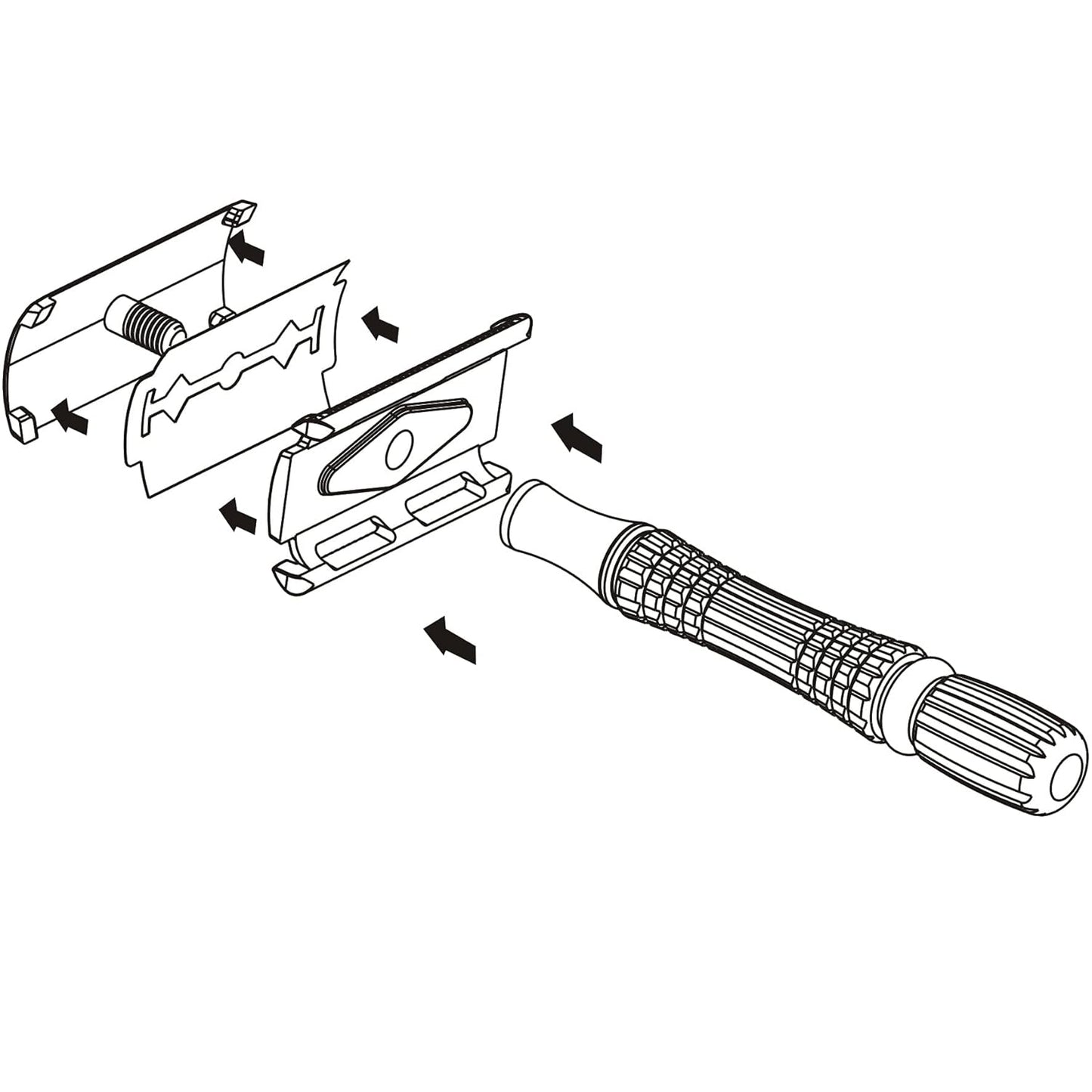 BAILI Classic 3-Piece Double Edge Safety Razor Wet Shaving for Men Women with Platinum Blade and Mirrored Travel Case BD176
