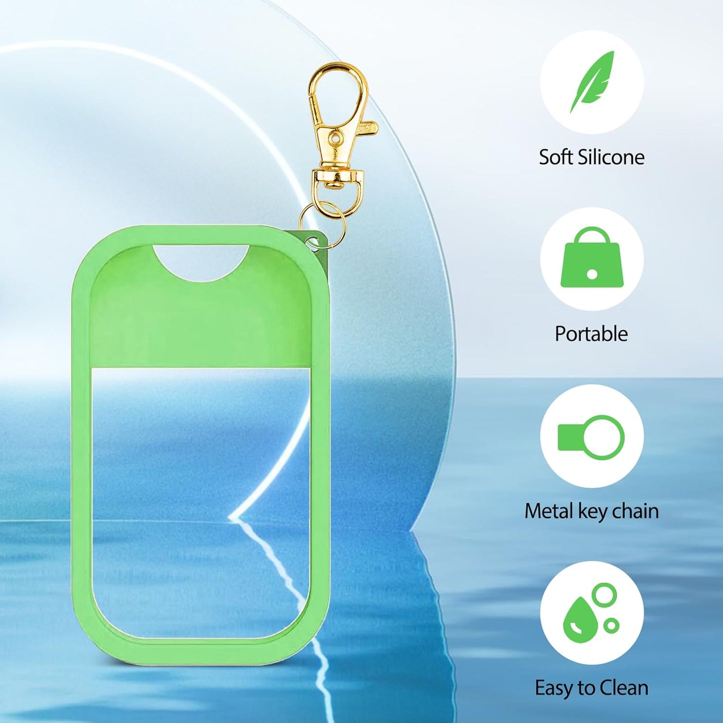 VANEST Silicone Case Compatible with Touchland Hand Sanitizer Spray, Protective Case with Keychain for Spray 1 fl oz