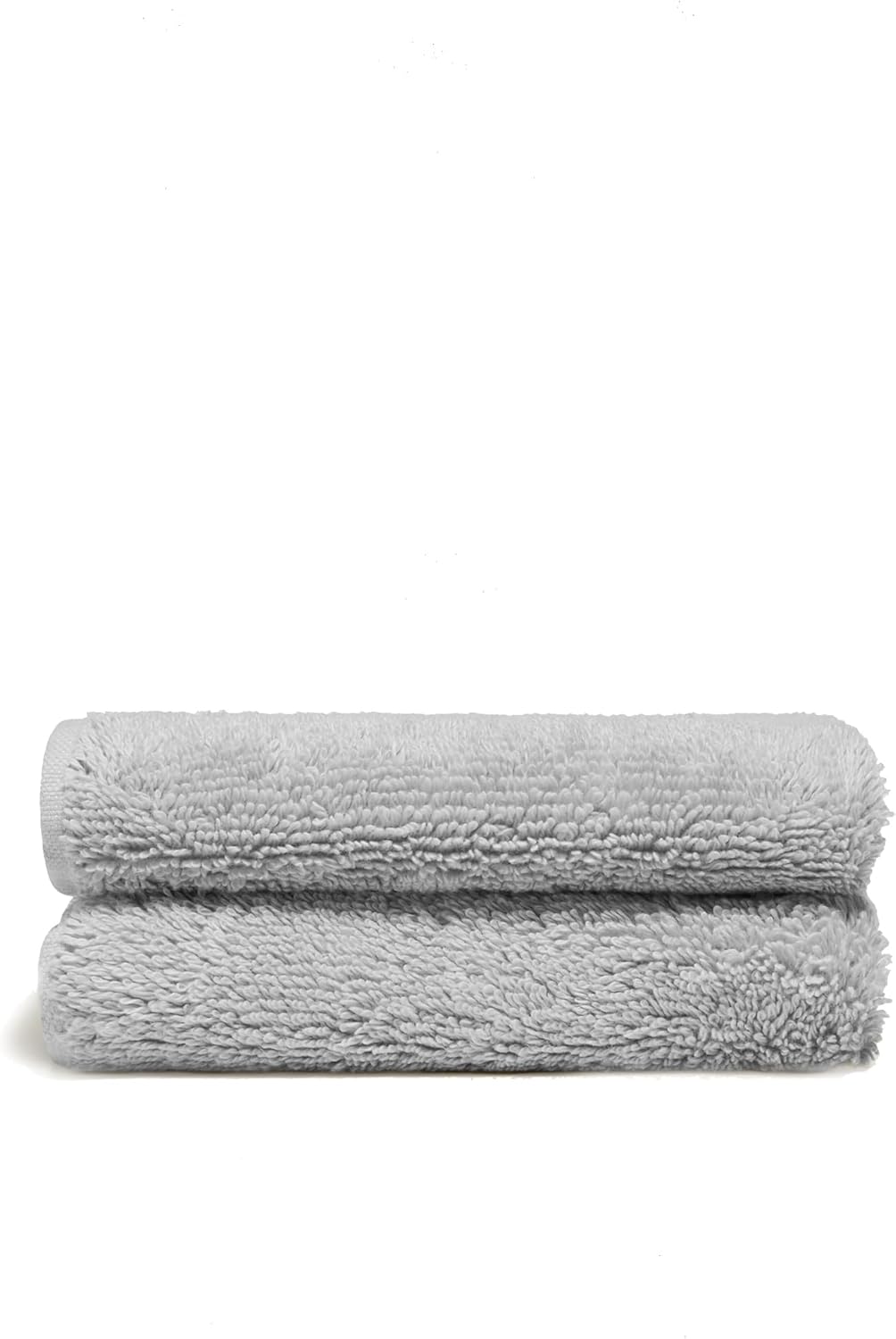 Italic Ultraplush Australian Cotton Washcloths - Set of 2 Luxury Plush Face Wash Cloths, Soft and Absorbent 800 GSM 100% Cotton Washcloth for Bathroom, Spa, Gym, Face and Body (Light Grey)