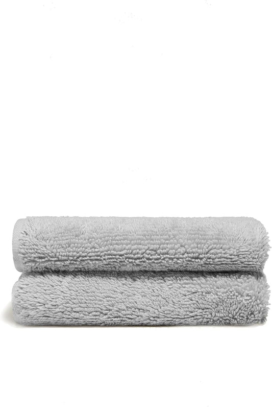Italic Ultraplush Australian Cotton Washcloths - Set of 2 Luxury Plush Face Wash Cloths, Soft and Absorbent 800 GSM 100% Cotton Washcloth for Bathroom, Spa, Gym, Face and Body (Light Grey)