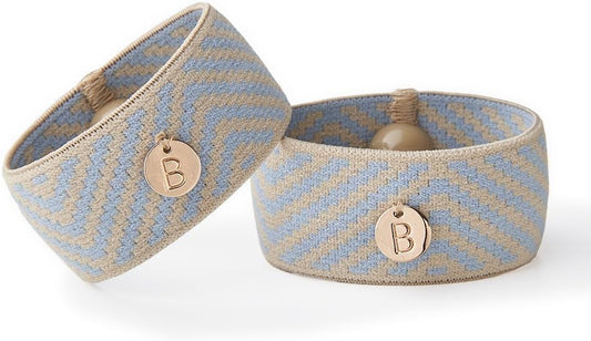 Blisslets Acupressure Relief Band - Cartagena Collection - Parentage (Blue/Camel/Gold, Medium - 5 5/8" - 6 5/8")