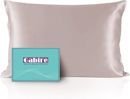 Mulberry Silk Pillow Case for Hair and Skin Prevent Acne Pillow Cases Both Sides Real Silk Pillowcases Organic Silk Pillowcase with Hidden Zipper, Apricot Grey, Queen (20"×30")