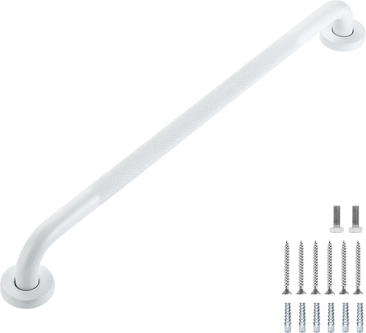 Grab Bars for Shower, 2 Pack 24-Inch Anti Slip Shower Handles for Elderly, Safety Shower Grab Bar, Stainless Steel Handicap Grab Bars for Bathroom (White 1" Diameter)