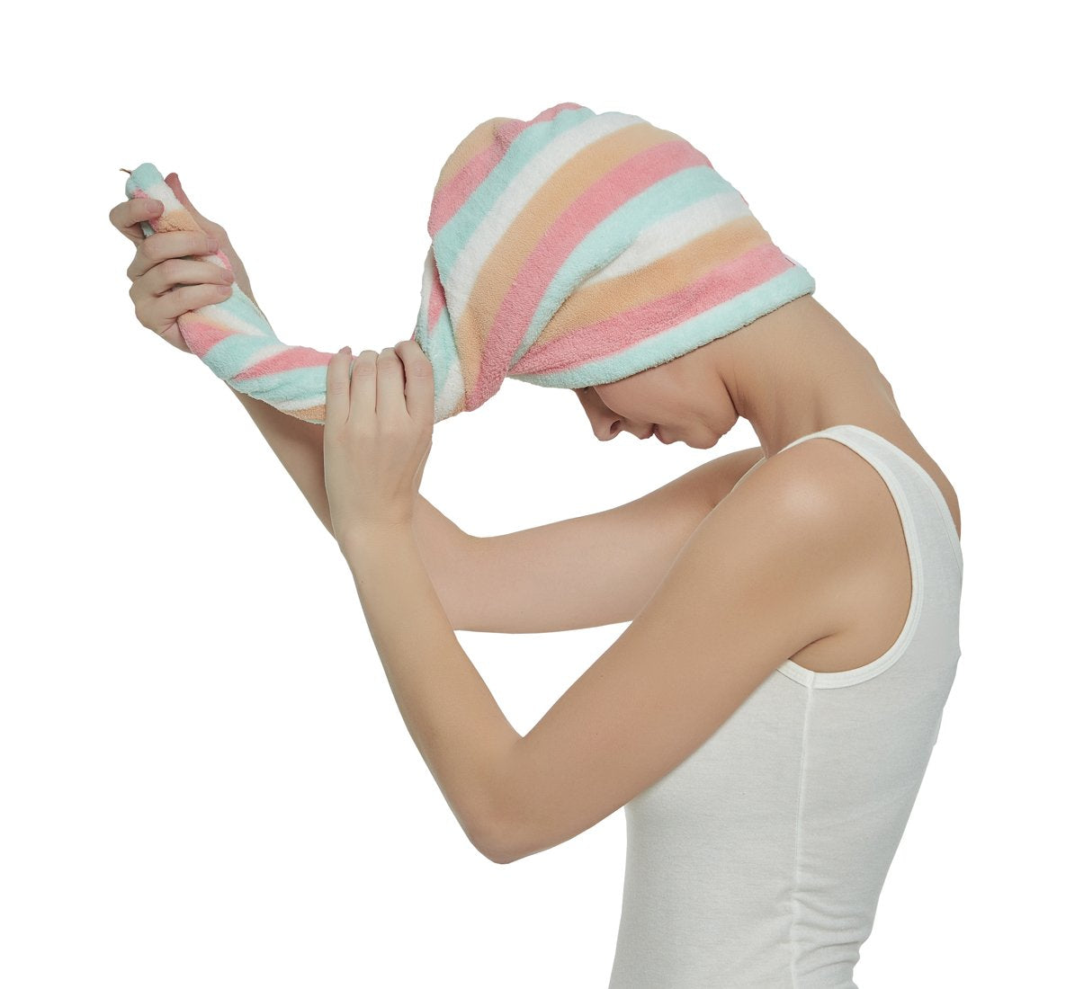 HOPESHINE Women's Soft Shower Hair Towel Twist Hair Turban Wrap Drying Cap Great Gift for Women (Rainbow 3-Pack)