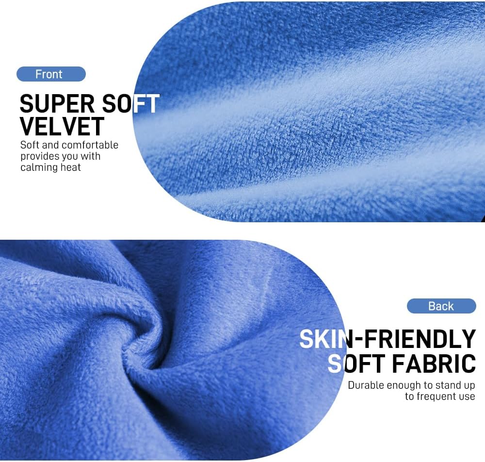 Microwave Heating Pad for Pain Relief, 6 x 12 Microwavable Moist Heat Pads for Neck, Shoulder, Back, Knee, Period Cramps, Rice Heat Pack Hot & Cold Compress Reusable & Portable, Blue