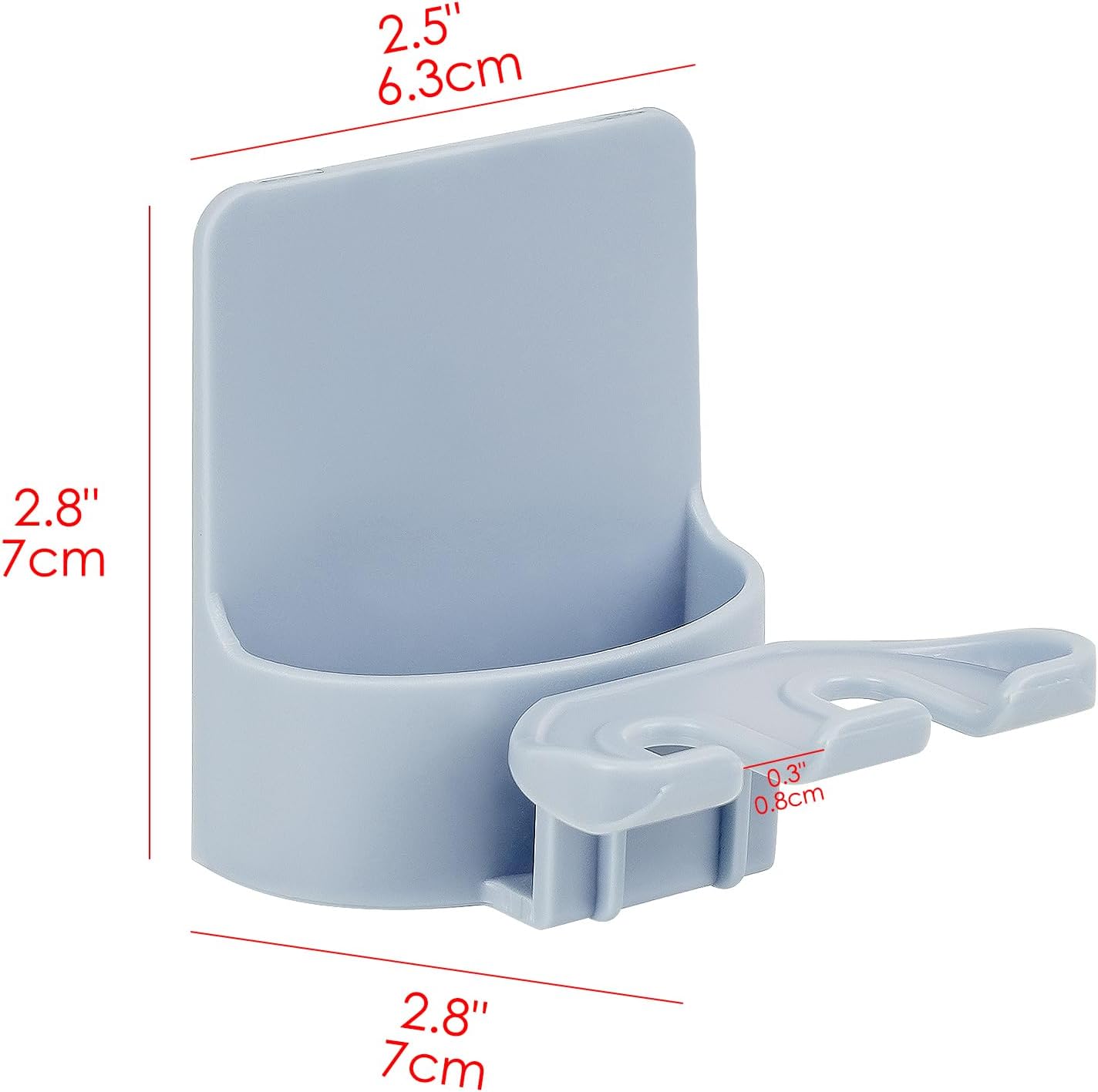 2 PCS Self-Adhesive Toothbrush Holders Wall Mounted, Water Proof Toothbrush Hook, 3 in 1 with Toothbrush Hanger Toothpaste Holder and Gargle Cup Holder for Bathroom Shower (Blue)