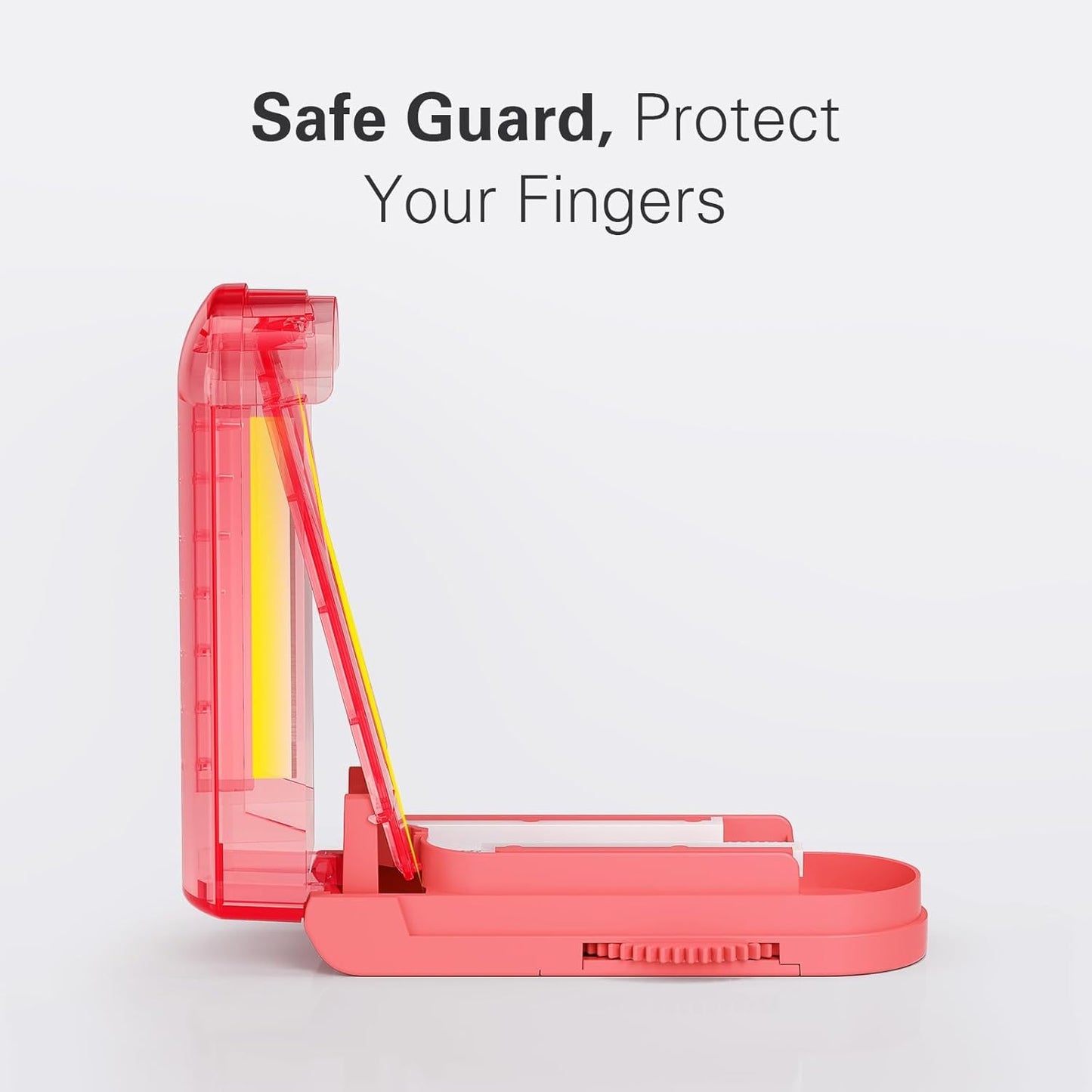 ONE PIX Pill Cutter Splitter for Small and Tiny Pills, Pill Splitter for Cutting Multiple Pills at a Time in Half with Hidden Sharp Stainless Steel Blade, Red