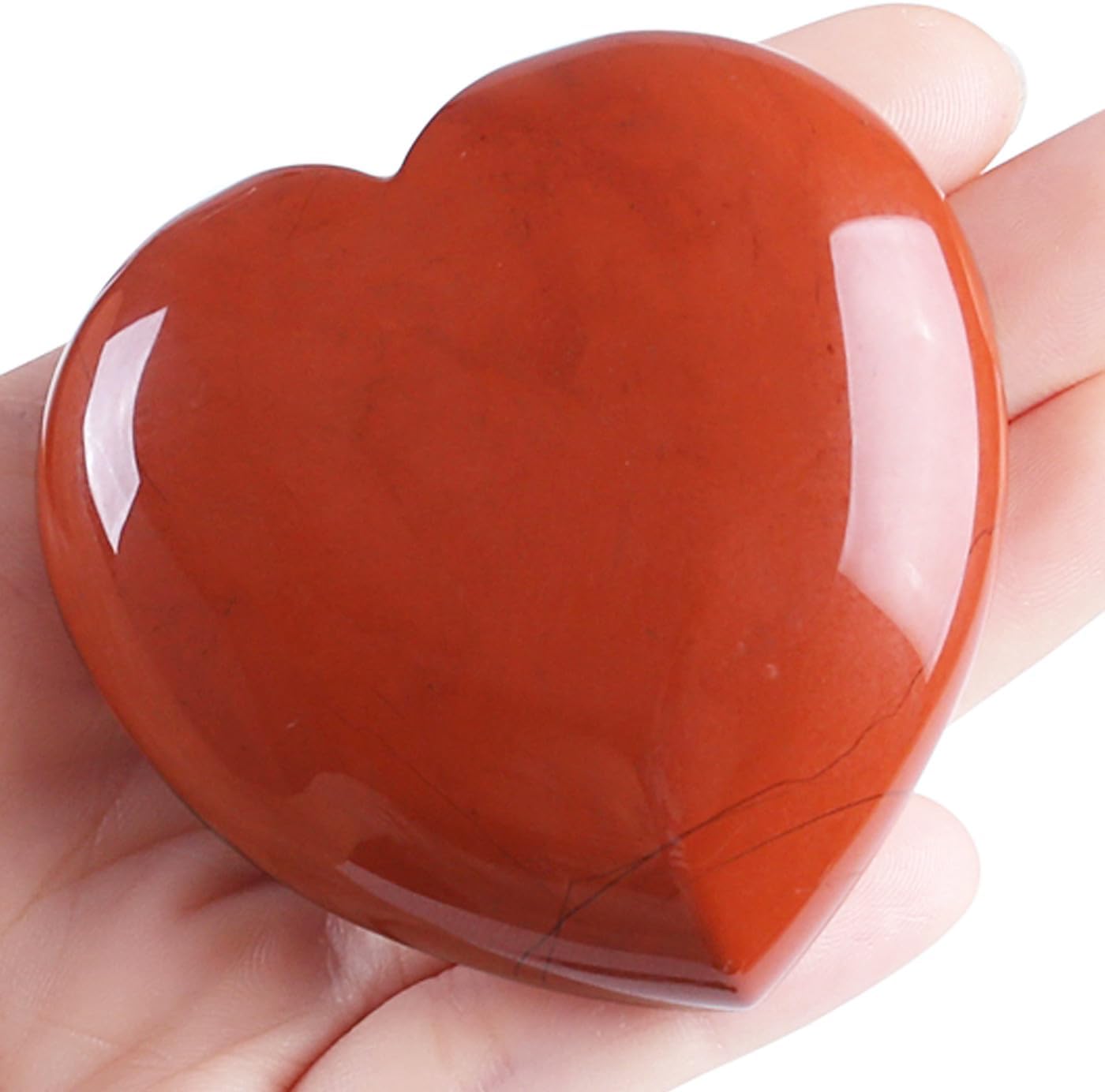 MAIBAOTA 60 mm Red Jasper Crystals Large Heart Red Stone Healing Crystals Natural Crystal Heart Reiki Gemstone Polished Heart Shaped Rocks Meditation Mothers Day Crystal Gifts for Mom Her