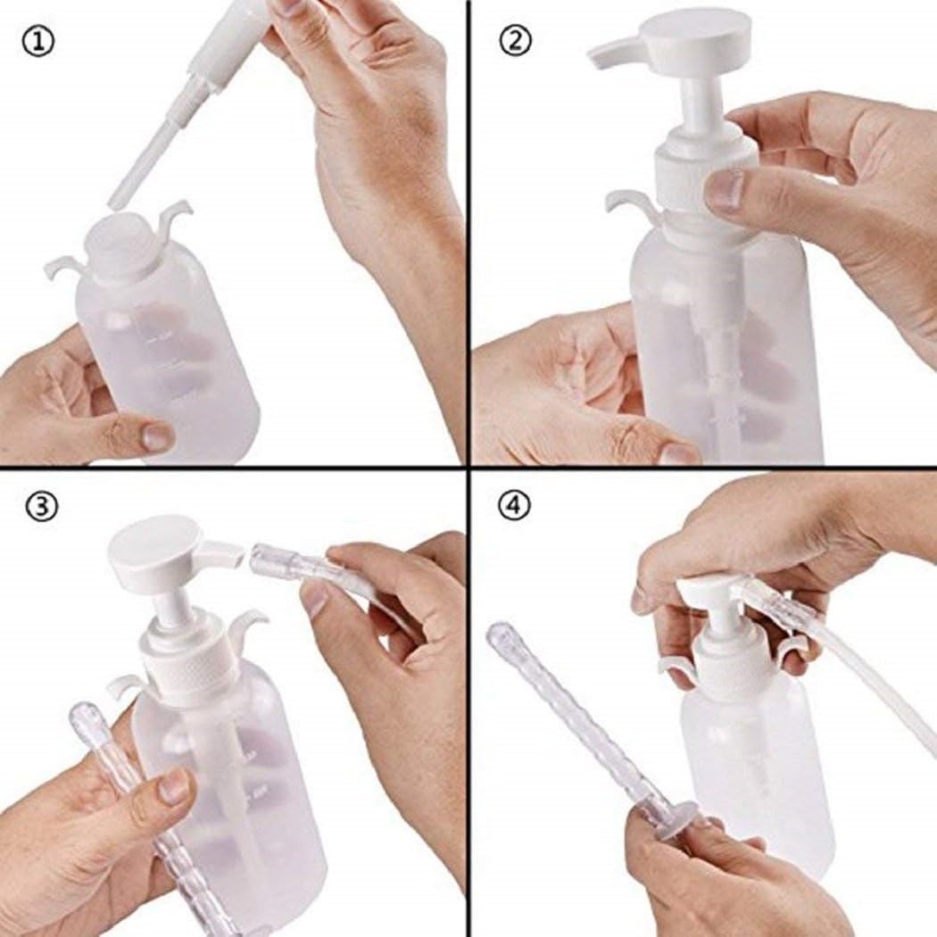 Vaginal Cleansing System-Reusable Vagina Douche Cleaner for Women-Anal Douche Vagina Cleaning Kit Manual Pressure Enemas Non-Toxic 300ml Capacity