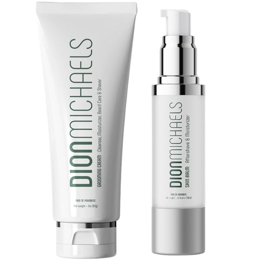 2-Pack Shaving Cream Set for Men - Includes 3oz 4-in1 Shaving Cream, Facial Cleanser, Beard Care, Face Moisturizer & 1oz 2-in1 Aftershave Balm & Moisturizer for Men - For All Skin Types