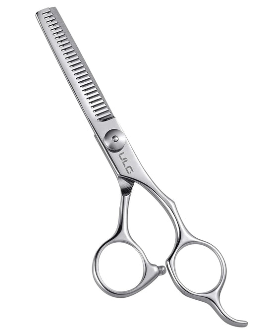 ULG Hair Thinning Scissors, Thinning Shear for Hair Cutting 6.5 inch Right-Hand Barber Scissors Salon Texturizing Shears Made of Japanese Stainless Steel, Silver