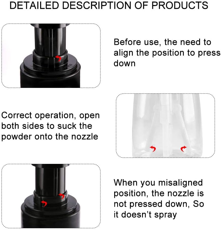 Barber Powder Bottle Spray - for Applying Talc and Powder - Empty Powder Travel Cosmetics Blower, Refillable Hair Fiber Applicator for Hair Salon, Home, Beauty