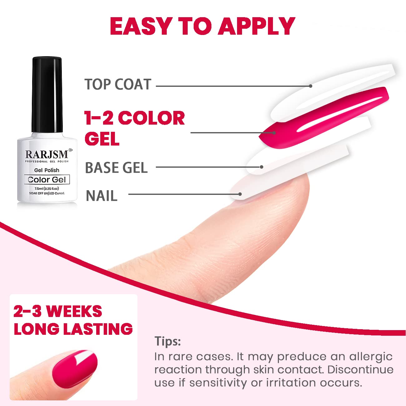 RARJSM Pink Gel Nail Polish Set 6 Pcs Pale Light Pink Neon Hot Pink Rose Glitter Fuchsia Sweet Cherry Colors Gel Polish Soak off 7.5ml UV LED Cured for Summer Home Salon Spring Nails