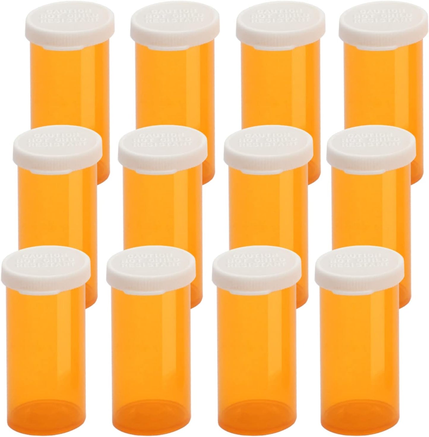 Empty Plastic Pill Bottles with Easy Open Snap Caps (Not Child Resistant), Prescription Medication Vials, Clear Containers Pill Cases Organizers (8 Dram, 12pcs)