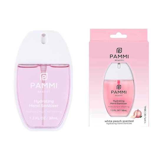 PAMMI Power Mist Hydrating Hand Sanitizer Spray, Portable Travel Size Pocket Hand Sanitizer, Scented Handsanitizer Mini Spray For Car - 600 Sprays (2 Packs (Rose and Peach))