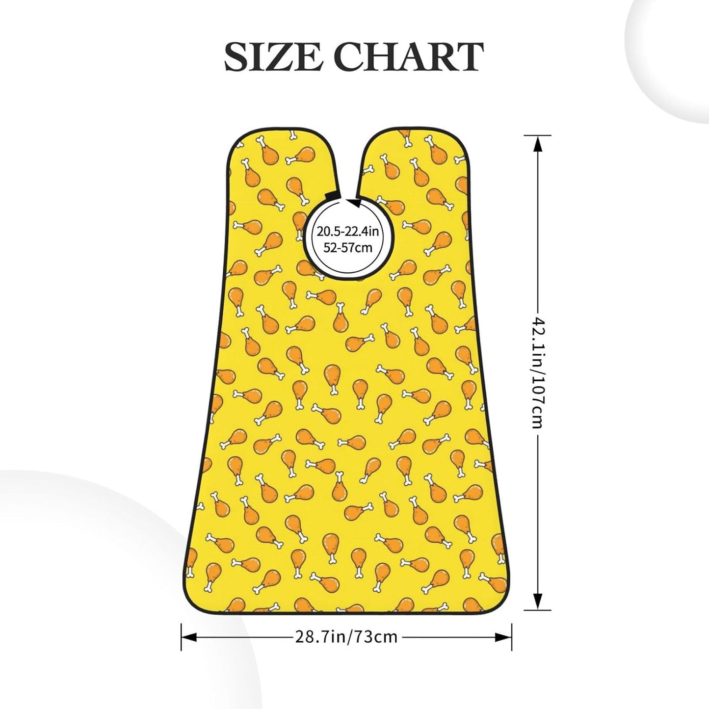 Stretchable Beard Cape, Non-Stick Hair Catcher for Trimming, Waterproof Grooming Apron, Crispy Fried Chicken