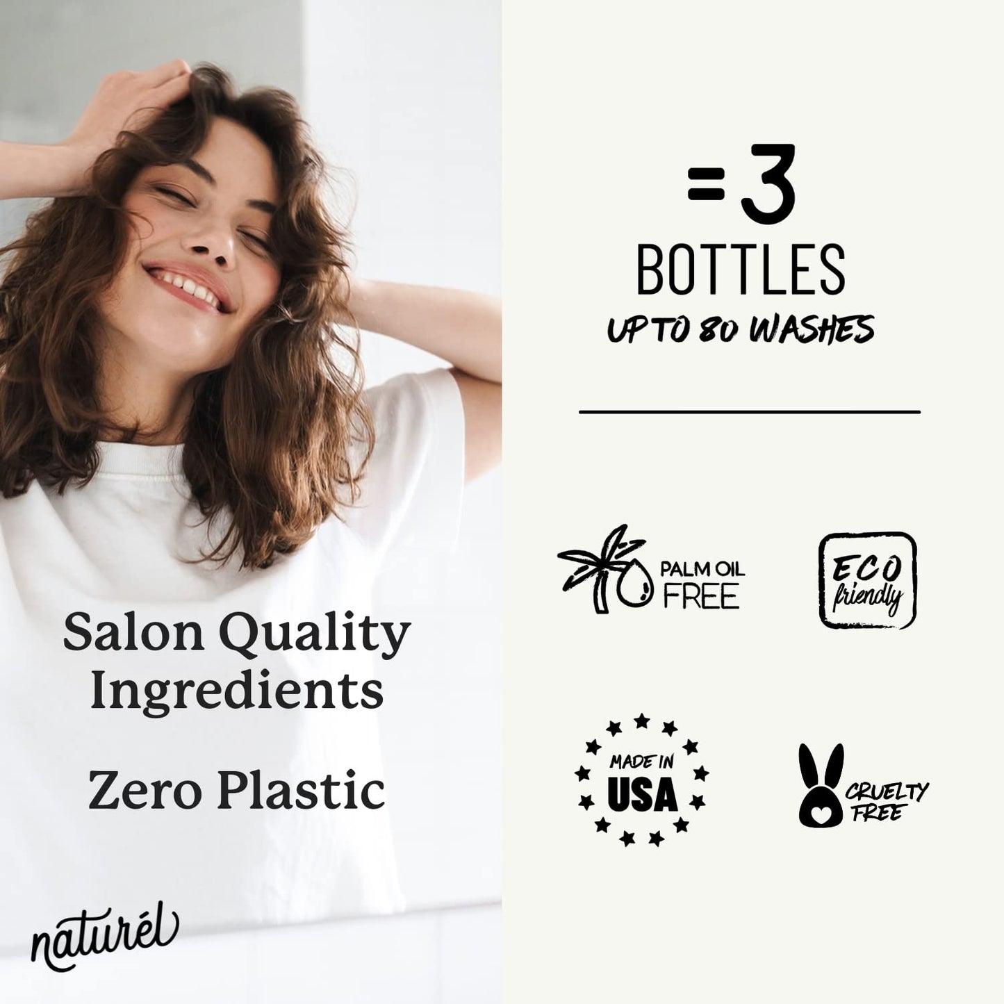 Naturel Boost Volumizing Conditioner Bar for Fine or Oily Hair, Conditioner Bar for Thin Hair, Vegan, Cruelty Free, Made in USA