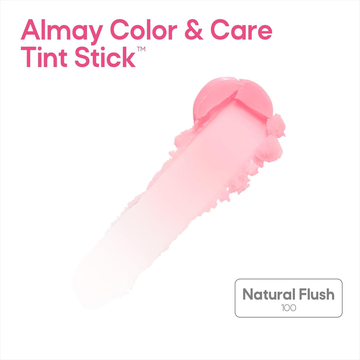 Almay Lip and Cheek Tint, Color & Care Tint Stick, Multi-Use Moisturizing Blush and Lip Color, Dewy Finish, 100 Natural Flush, 0.25 oz