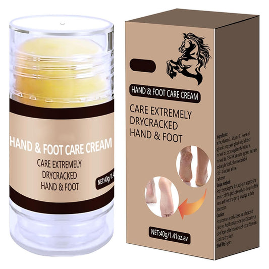 Foot Cream for Dry Cracked Heels and Feet, Horse Oil Foot Balm Repair Cream for Knees Elbows Hands Hydrate & Nourish Foot Care for Calluses Softens Skin Exfoliates Dead Skin Women and Men 1.41oz