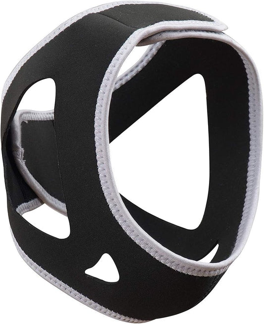 Anti-Snoring CPAP Chin Straps & Jaw Support Belts - Natural Sleep,Instant Relief - Adjustable Velcro - Non-Sliding Off - Comfortable,Breathable Fabric - Stop Snoring CPAP Headband (Grey)