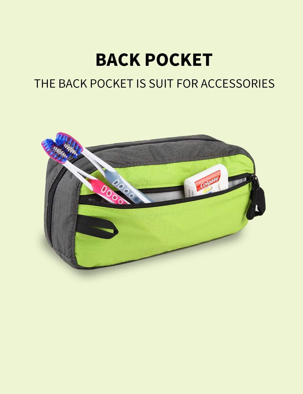 GOX Travel Toiletry Bag Dopp Kit Case Small Zippered Bag Pouch for Women(Green)