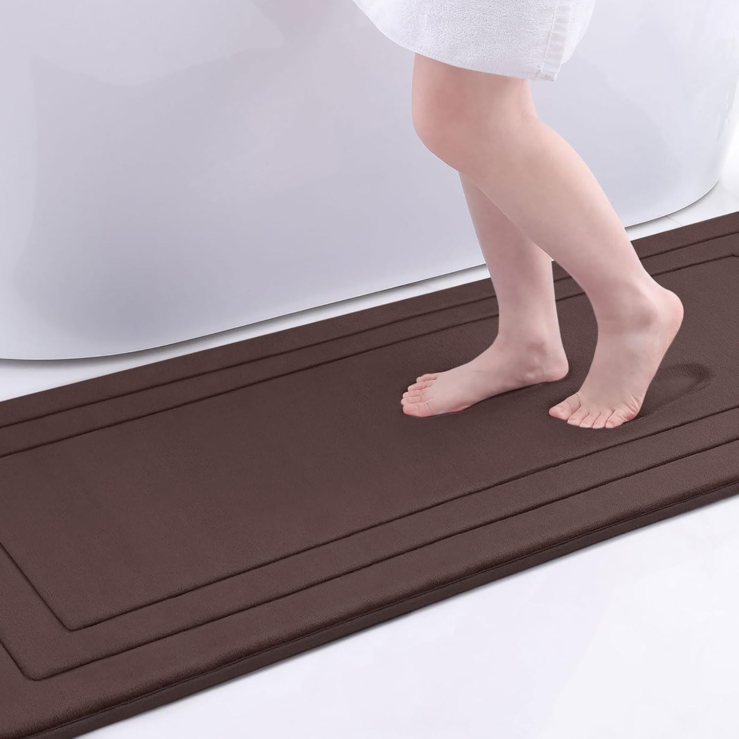 Arotive Memory Foam Bathroom Rug Mat 70x24, Ultra Soft and Absorbent Bath Mat, Machine Wash Dry, Comfortable Bath Rug Carpet for Bathroom Floor, Tub and Shower, Brown