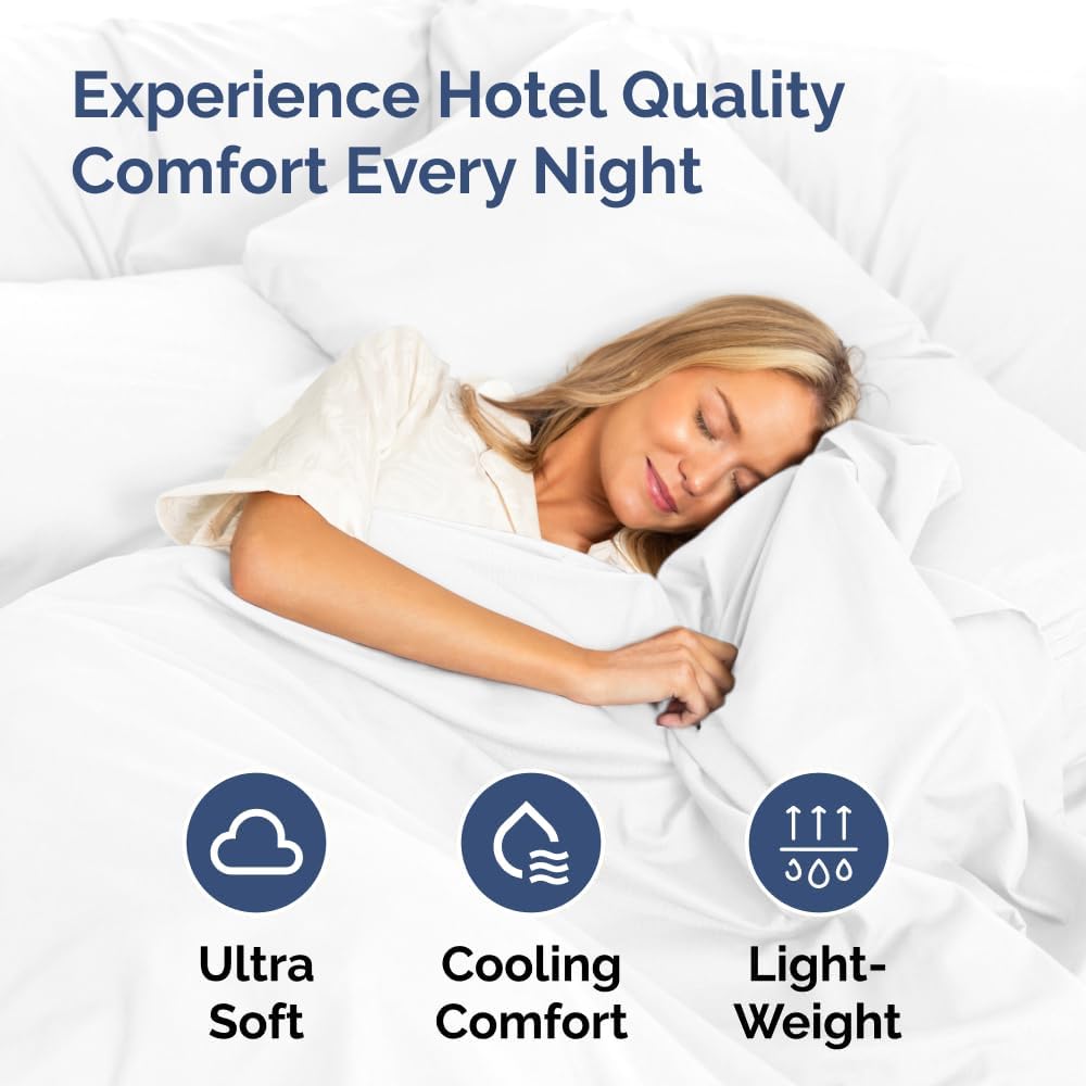 King Pillow Cases Set of 2 - Ultra Soft Hotel Quality Pillowcase Covers - Comfy, Cozy & Wrinkle Free - Shrinkage, Stain and Fade Resistant - Machine Washable Pillow Protectors - 2 Piece Set - White