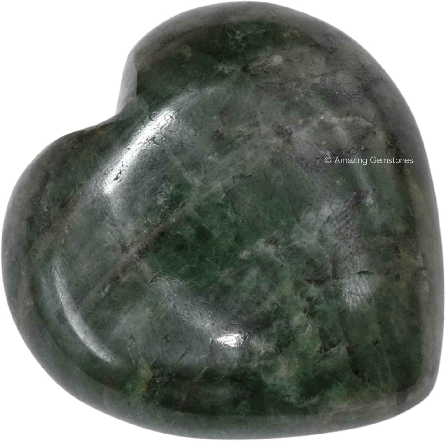 Chrome Diopside Crystal Heart Palm Stone - Pocket Massage Worry Stone for Natural Body Chakra Balancing, Reiki Healing and Crystal Grid