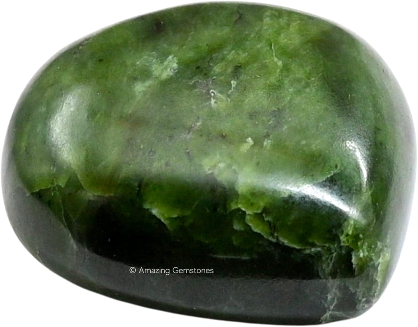 Amazing Gemstone Nephrite Green Jade Crystal Heart Palm Stone - Pocket Massage Worry Stone for Natural Body Chakra Balancing, Reiki Healing and Crystal Grid