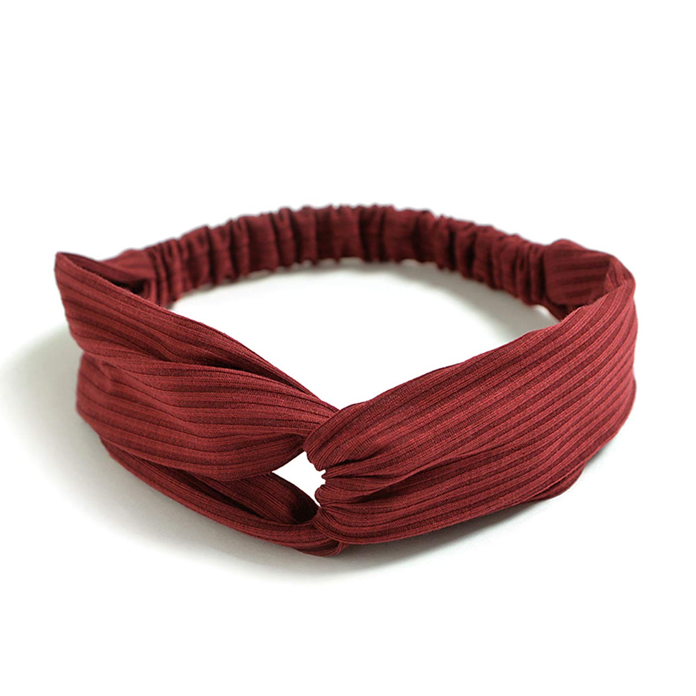 DRESHOW 10 Pack Boho Headbands for Women Girls Elastic Back Criss Cross Hair Band Twisted Head Wrap Solid Hair Accessories